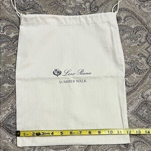 Loro Piana Cream Drawstring Dust Bag 12” x 15”
